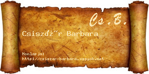 Csiszár Barbara névjegykártya